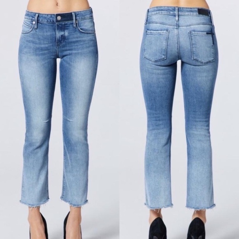 RTA Road to Awe Denim Kiki Kick Flare Raw Hem Jeans